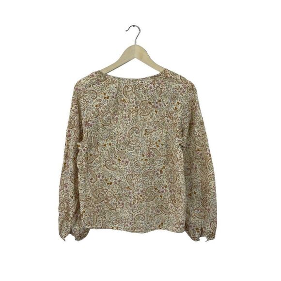 ANA A New Approach X-Small Peasant Botanical Top Boho V-Neck Cotton Rayon Womens - Picture 3 of 15